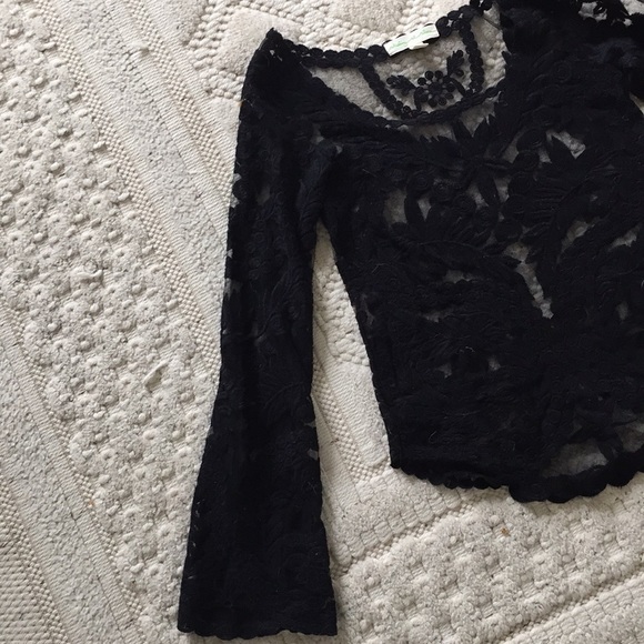 Black Long Sleeve Lace Shirt - Picture 4 of 6